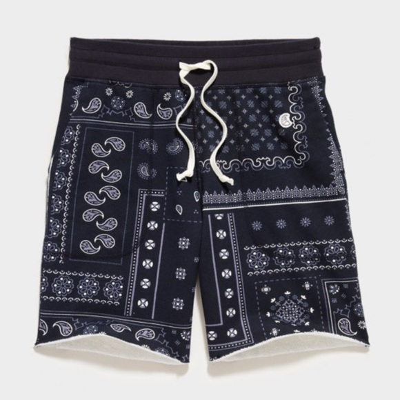 Todd Snyder X Champion Bandana Print Warm up Shorts size large